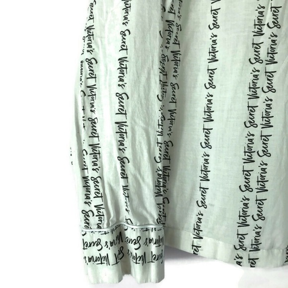 Victorias Secret Script Pajama Button Shirt M - Picture 6 of 8